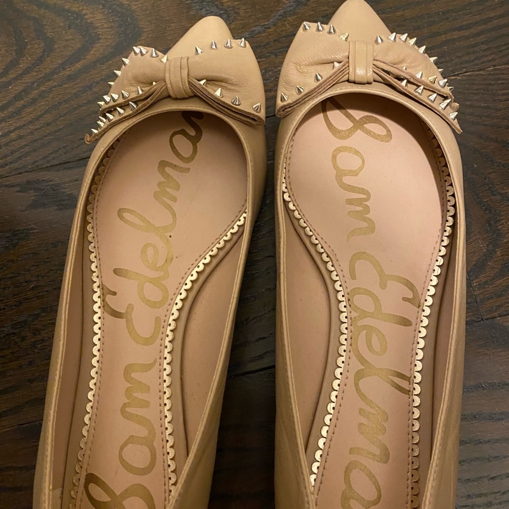 Sam Edelman studded flats tan size 9